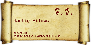 Hartig Vilmos névjegykártya
